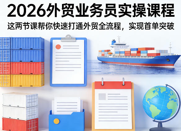 2026外贸业务员实操课程，这两节课帮你快速打通外贸全流程，实现首单突破-米壳知道—知识分享平台
