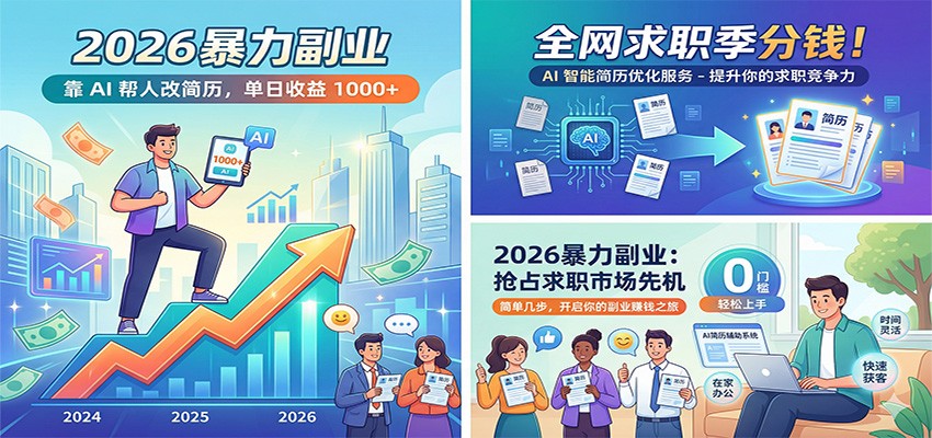 2026暴力副业:靠AI帮人改简历,单日收益1000+,全网求职季分钱-米壳知道—知识分享平台