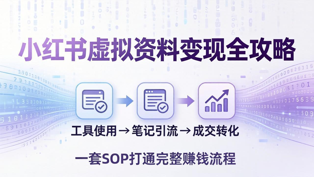 小红书虚拟资料变现全攻略：从工具使用到笔记引流成交，一套 SOP 打通完整赚钱流程-米壳知道—知识分享平台
