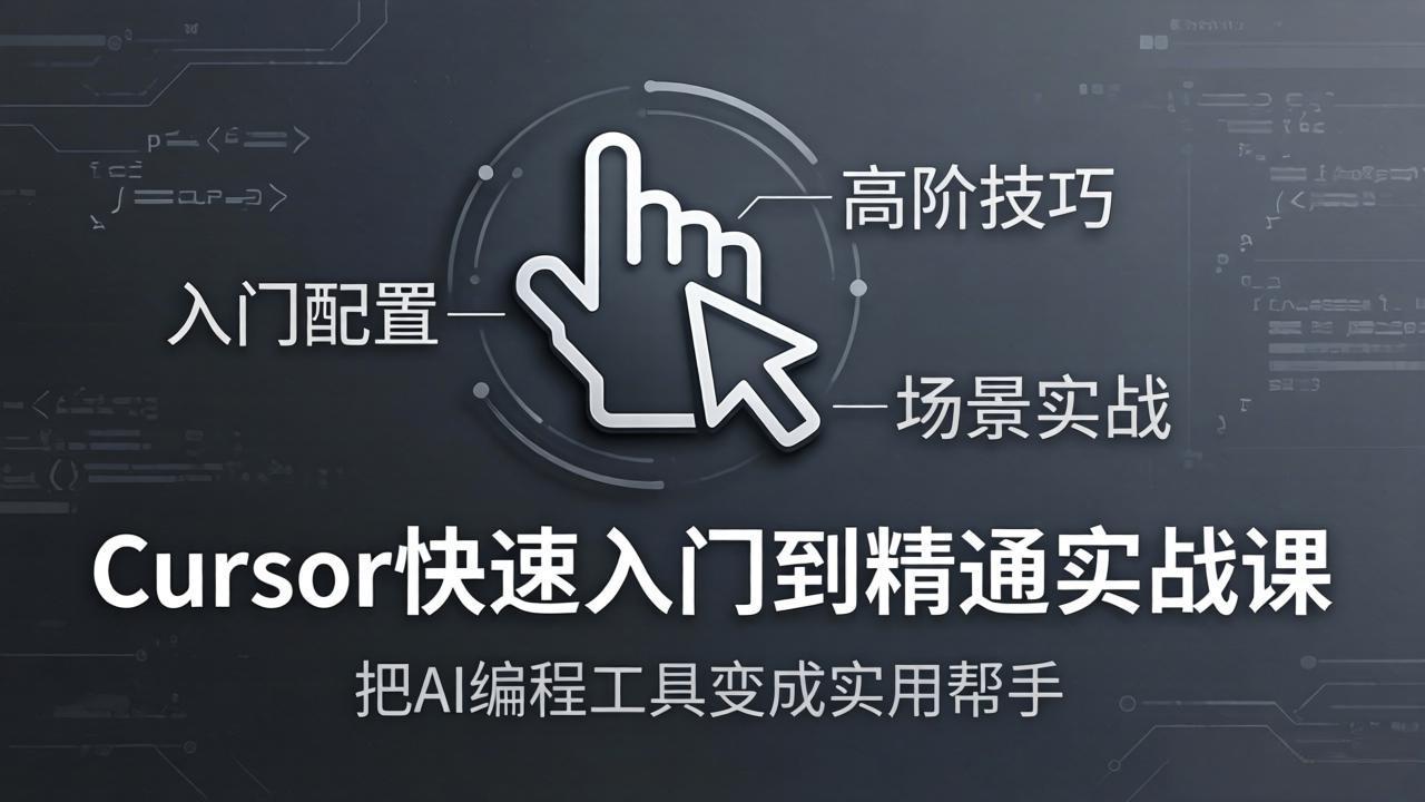 Cursor快速入门到精通实战课:入门配置+高阶技巧+场景实战,把AI编程工具变成实用帮手-米壳知道—知识分享平台