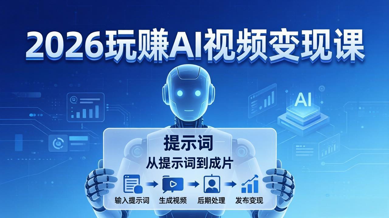 2026玩赚AI视频变现课:掌握 AI 视频全流程技能,从提示词到成片高效产出-米壳知道—知识分享平台