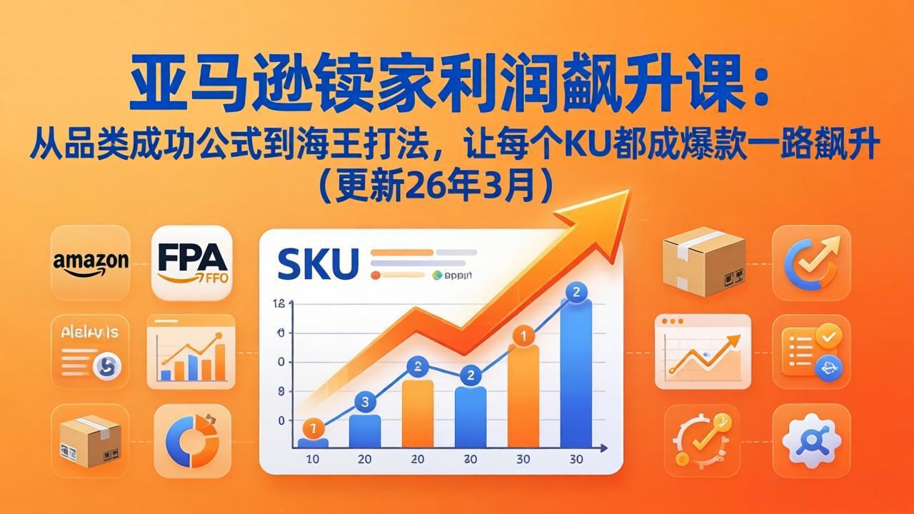 亚马逊卖家利润飙升课：从品类成功公式到海王打法，让每个SKU都成爆款一路飙升(更新26年3月-米壳知道—知识分享平台