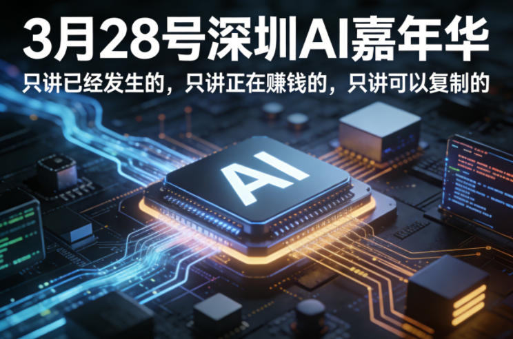 3月28号深圳AI嘉年华，只讲已经发生的，只讲正在賺钱的，只讲可以复制的-米壳知道—知识分享平台