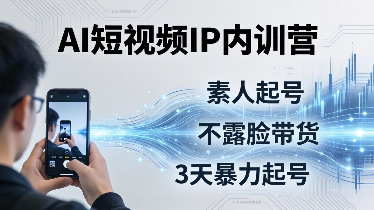 2026AI短视频IP内训营：从素人起号到不露脸带货，3天暴力起号全流程拆解-米壳知道—知识分享平台