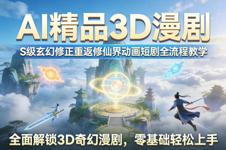 AI精品3D漫剧S级玄幻修正重返修仙界动画短剧全流程教学，全面解锁3D奇幻漫剧，零基础轻松上手-米壳知道—知识分享平台