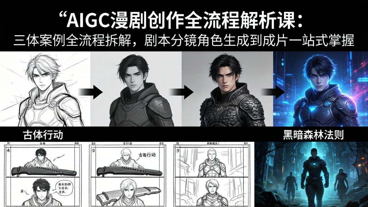 AIGC漫剧创作全流程解析课：三体案例全流程拆解，剧本分镜角色生成到成片一站式掌握-米壳知道—知识分享平台