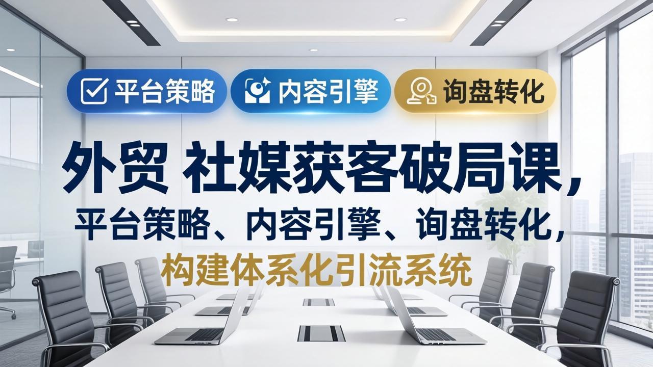 外贸 社媒获客破局课,平台策略、内容引擎、询盘转化,构建体系化引流系统(更新26年3月-米壳知道—知识分享平台