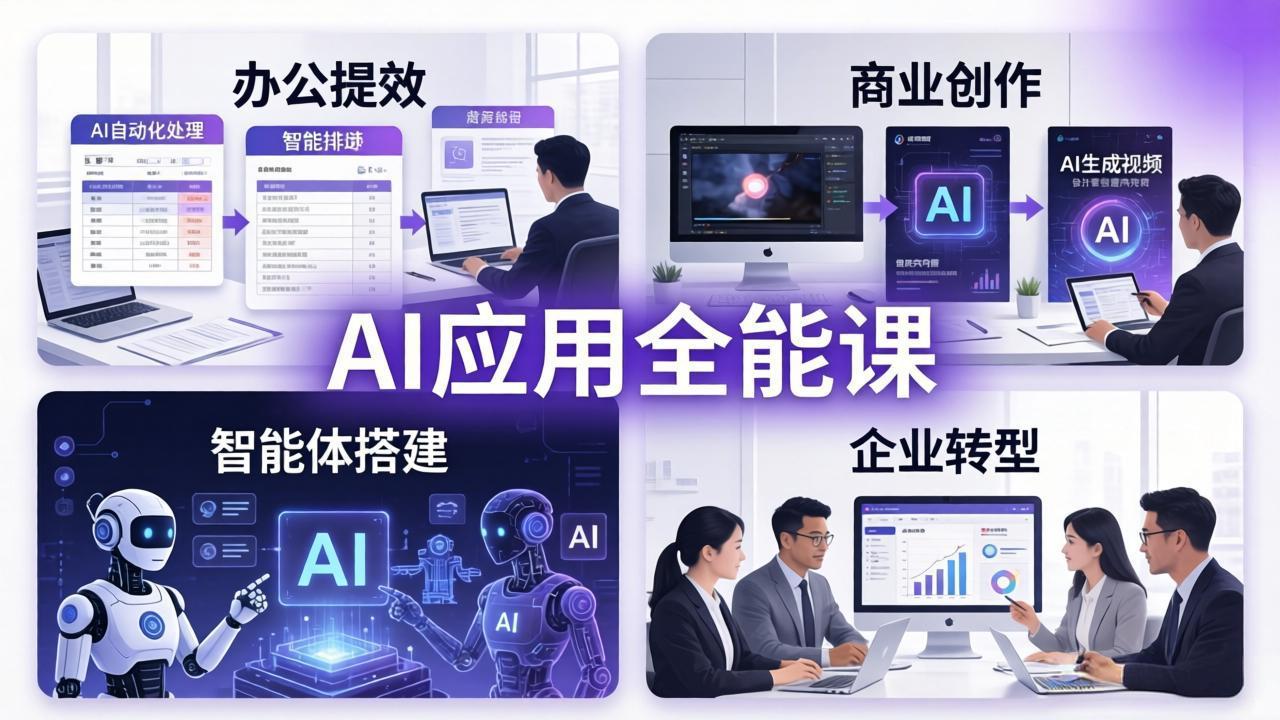 AIGC 应用全能课:办公提效、商业创作、智能体搭建、企业转型,一站式学会AI应用-米壳知道—知识分享平台
