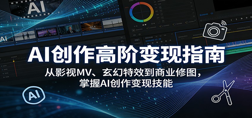 AI创作高阶变现指南：从影视MV、玄幻特效到商业修图，掌握AI创作变现技能-米壳知道—知识分享平台
