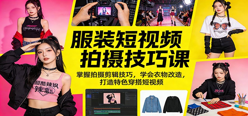 服装短视频拍摄技巧课:掌握拍摄剪辑技巧,学会衣物改造,打造特色穿搭短视频-米壳知道—知识分享平台