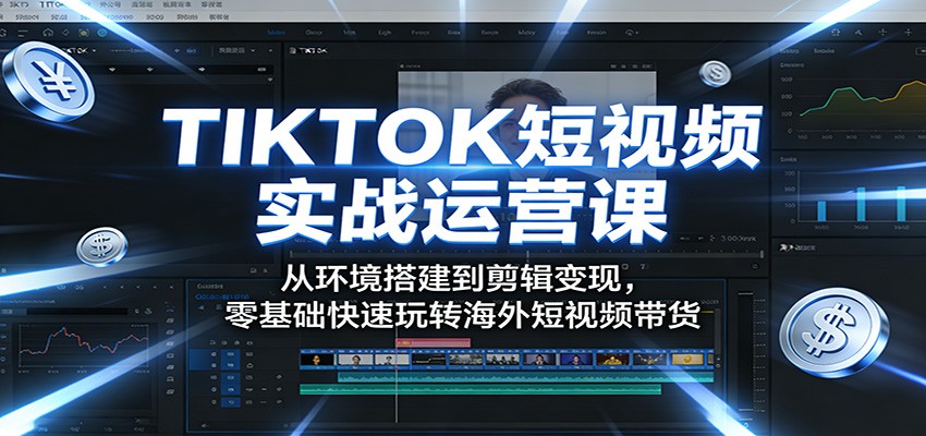 TIKTOK短视频实战运营课:从环境搭建到剪辑变现,零基础快速玩转海外短视频带货-米壳知道—知识分享平台