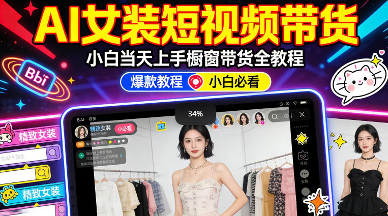 AI女装短视频橱窗带货：小白零门槛当天上手，高佣金爆款轻松賺！-米壳知道—知识分享平台