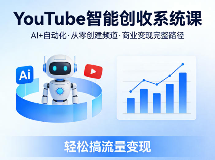 YouTube智能创收系统课，AI+自动化，从零创建YouTube频道并实现商业变现的完整路径，轻松搞流量变现-米壳知道—知识分享平台