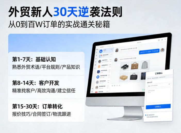 外贸新人30天逆袭法则,教你从0到百W订单的实战通关秘籍-米壳知道—知识分享平台