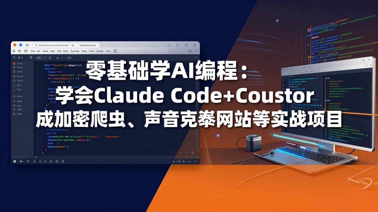 零基础学AI编程：学会Claude Code+Cursor完成加密爬虫、声音克隆网站等实战项目-米壳知道—知识分享平台