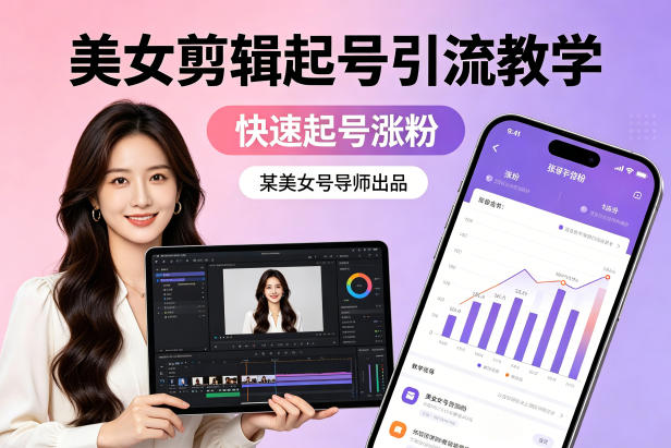 某美女号导师出品：美女剪辑起号引流教学，快速起号涨粉-米壳知道—知识分享平台