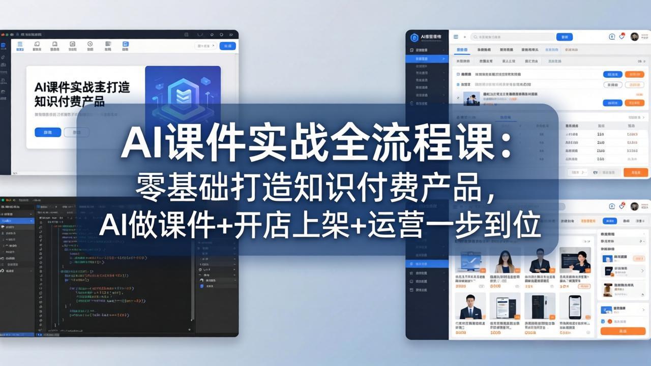 AI课件实战全流程课:零基础打造知识付费产品,AI做课件+开店上架+运营一步到位-米壳知道—知识分享平台