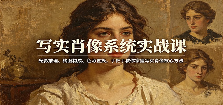 写实肖像系统实战课：光影推理、构图构成、色彩置换，手把手教你掌握写实肖像核心方法-米壳知道—知识分享平台