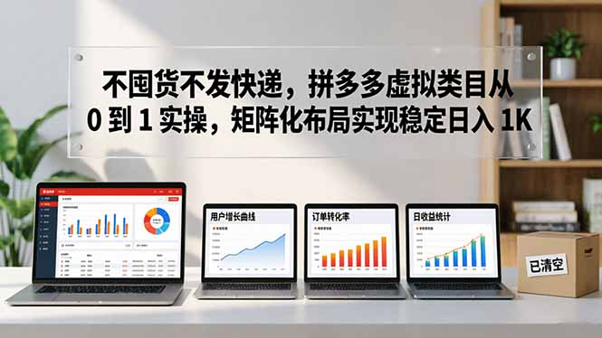 不囤货不发快递,拼多多虚拟类目从 0 到 1 实操,矩阵化布局实现稳定日入 1K-米壳知道—知识分享平台