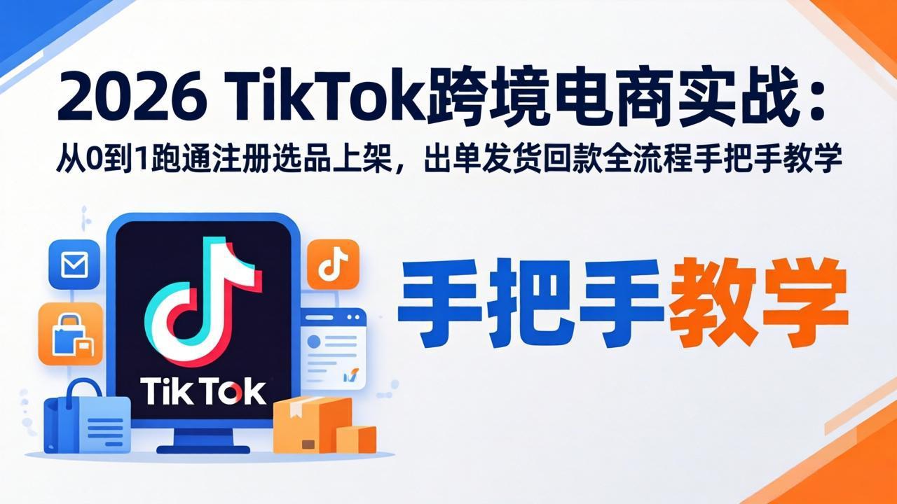 2026TikTok跨境电商实战-更新:从0到1跑通注册选品上架,出单发货回款全流程手把手教学-米壳知道—知识分享平台