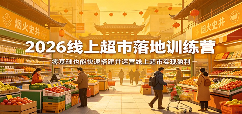2026线上超市落地训练营,零基础也能快速搭建并运营线上超市实现盈利-米壳知道—知识分享平台