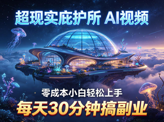 超现实庇护所AI视频项目拆解，零成本小白轻松上手，每天30分钟搞副业-米壳知道—知识分享平台