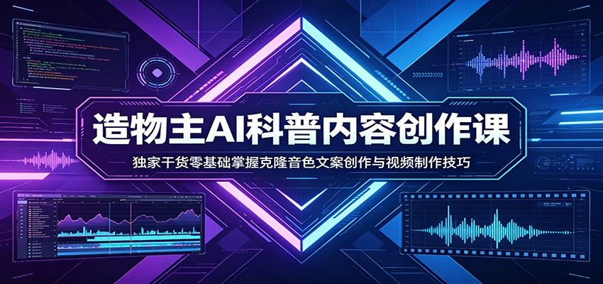 AI科普内容创作课:独家干货零基础掌握克隆音色文案创作与视频制作技巧-米壳知道—知识分享平台