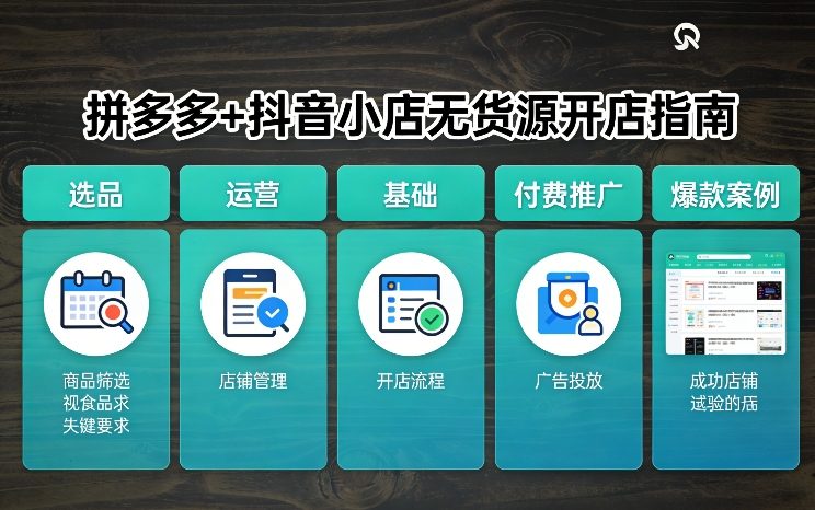 拼多多+抖音小店无货源开店，包括：选品、运营、基础、付费推广、爆款案例等(更新26年4月)-米壳知道—知识分享平台