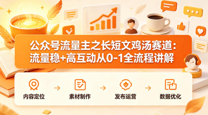 公众号流量主之长短文鸡汤赛道，流量稳+高互动，从0-1全流程讲解-米壳知道—知识分享平台
