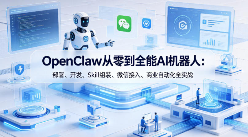 OpenClaw从零到全能AI机器人：部署、开发、Skill组装、微信接入、商业自动化全实战-米壳知道—知识分享平台