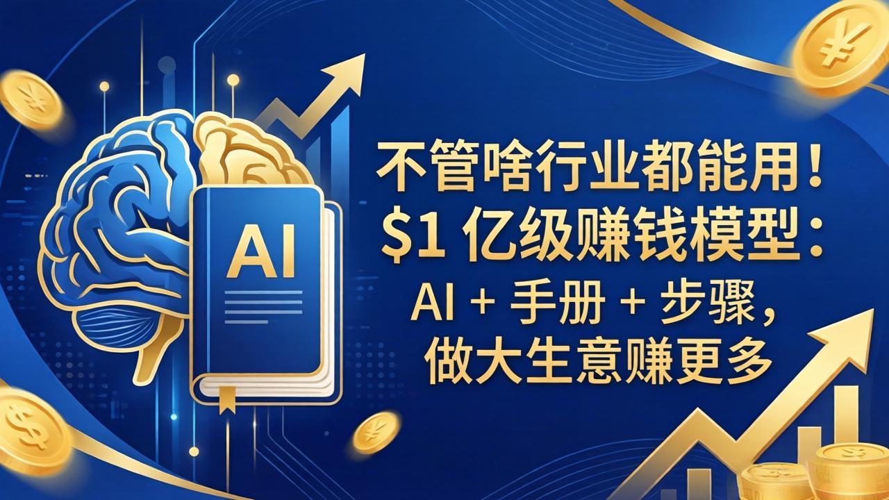 不管啥行业都能用！$1 亿级赚钱模型：AI + 手册 + 步骤，做大生意赚更多-米壳知道—知识分享平台