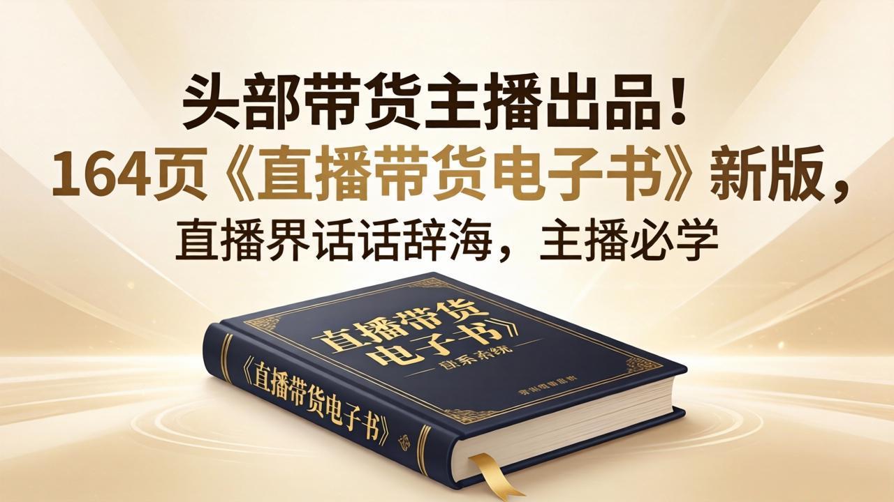 头部带货主播出品！164页《直播带货电子书》新版，直播界话术辞海，主播必学-米壳知道—知识分享平台