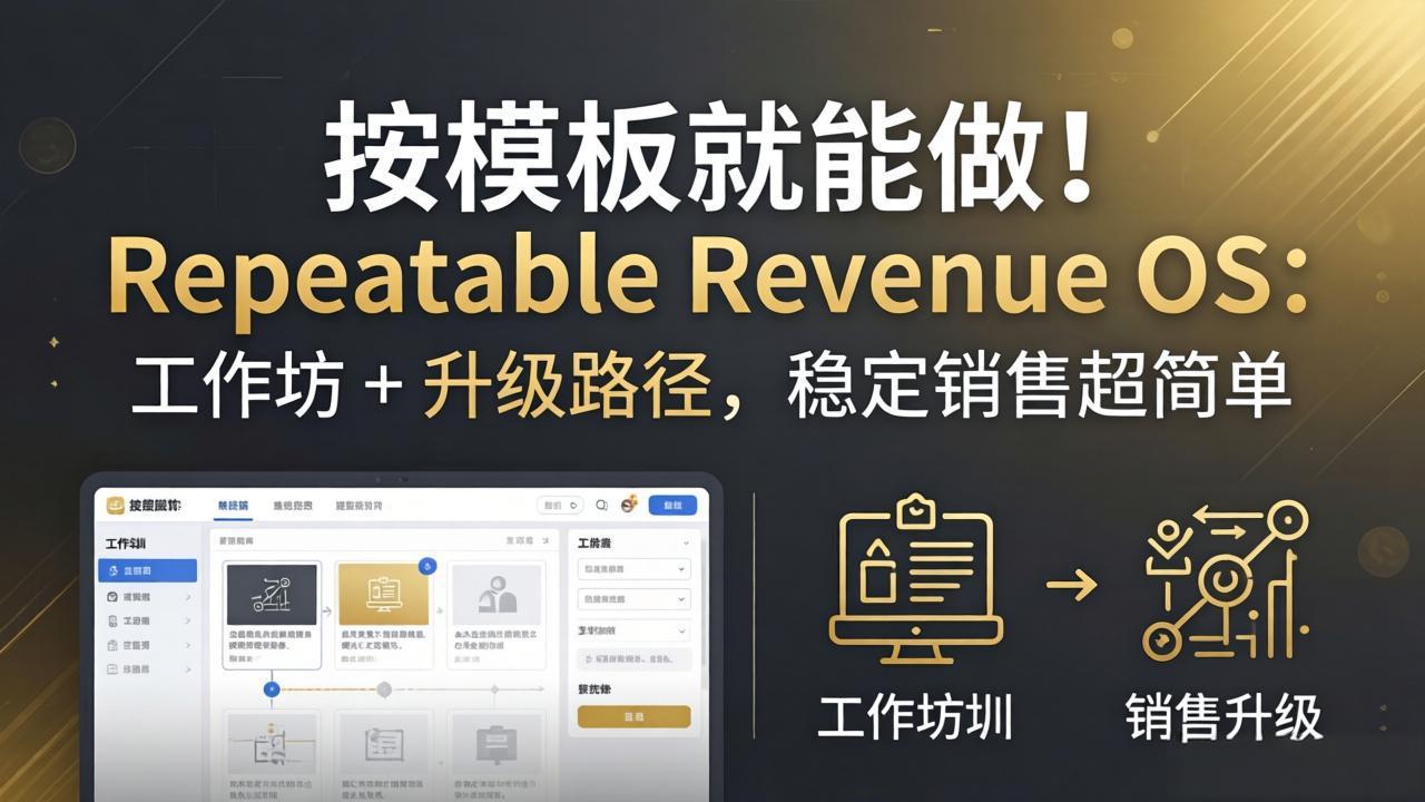 按模板就能做！Repeatable Revenue OS：工作坊 + 升级路径，稳定销售超简单-米壳知道—知识分享平台