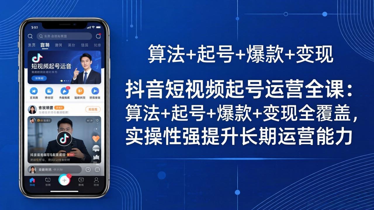 抖音短视频起号运营全课：算法+起号+爆款+变现全覆盖，实操性强提升长期运营能力-米壳知道—知识分享平台