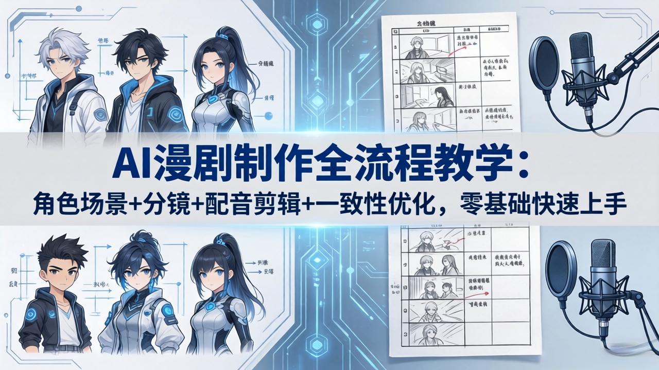 AI漫剧制作全流程教学：角色场景+分镜+配音剪辑+一致性优化，零基础快速上手-米壳知道—知识分享平台