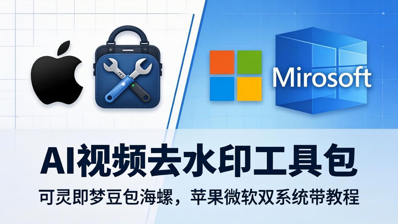 AI视频去水印工具包：可灵即梦豆包海螺，苹果微软双系统带教程-米壳知道—知识分享平台