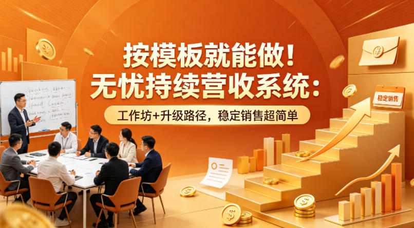 按模板就能做！无忧持续营收系统：工作坊+升级路径，稳定销售超简单【原创双语字幕】-米壳知道—知识分享平台