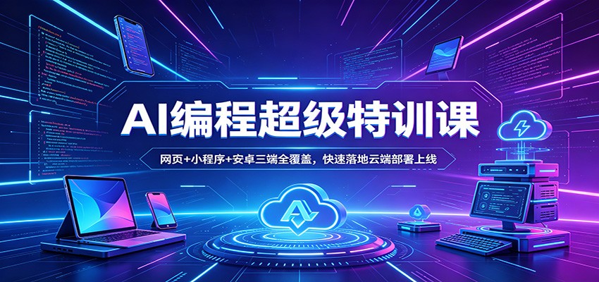 AI编程超级特训课：网页+小程序+安卓三端全覆盖，快速落地云端部署上线-米壳知道—知识分享平台