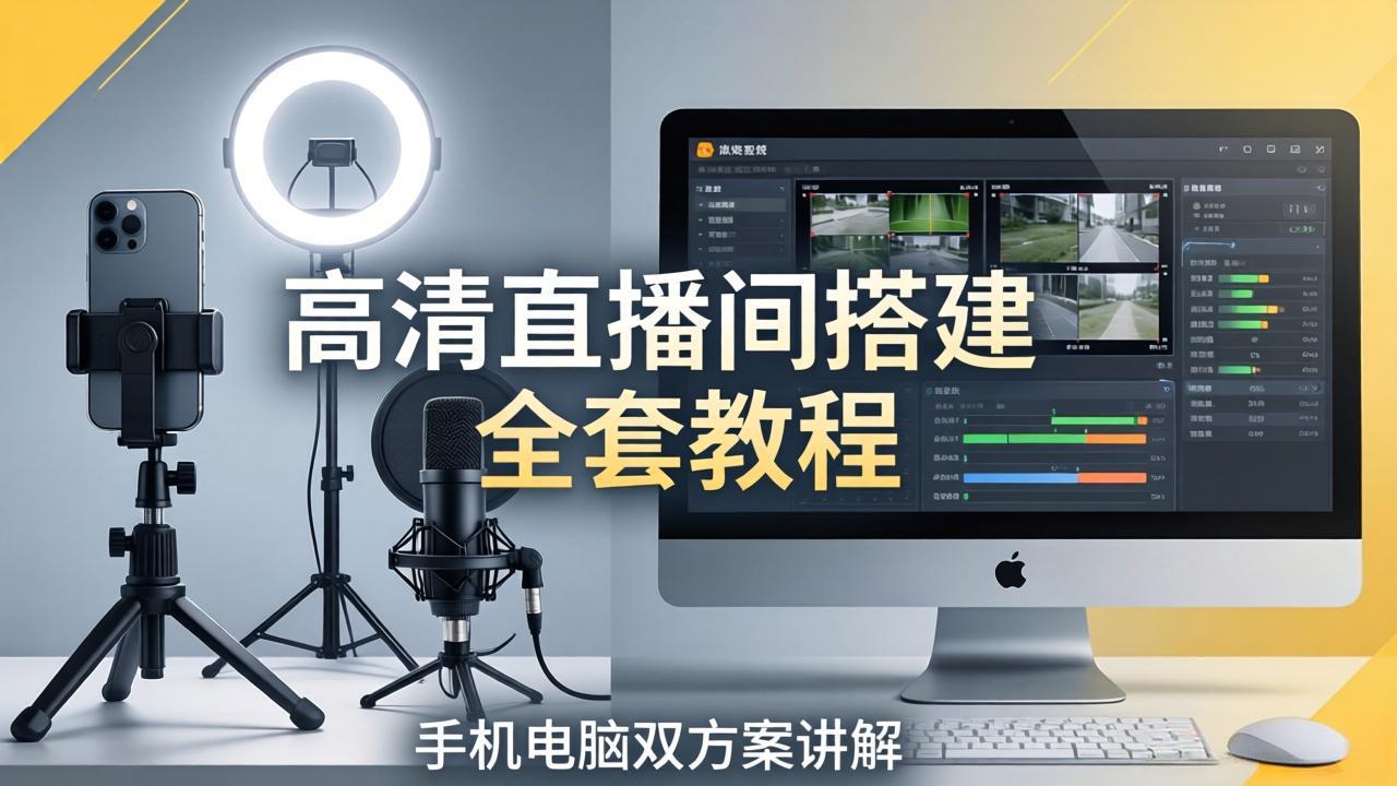 高清直播间搭建全套教程，手机电脑双方案讲解，设备选型调试多机位实操教学-米壳知道—知识分享平台