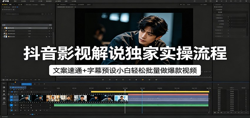 抖音影视解说独家实操流程，文案速通+字幕预设小白轻松批量做爆款视频-米壳知道—知识分享平台