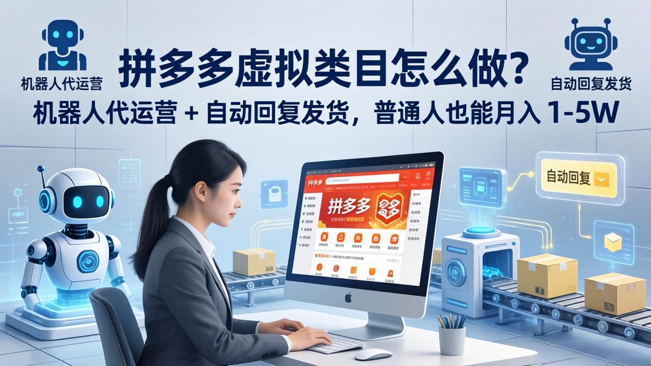 拼多多虚拟类目怎么做？机器人代运营 + 自动回复发货，普通人也能月入 1-5W-米壳知道—知识分享平台