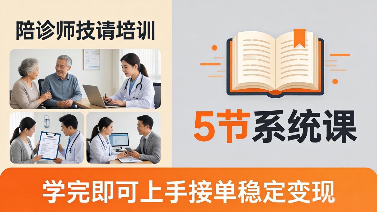 想做陪诊师不知从何下手？5节系统课教你掌握核心技能，学完即可上手接单稳定变现-米壳知道—知识分享平台
