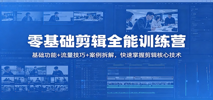 零基础剪辑全能训练营：基础功能+流量技巧+案例拆解，快速掌握剪辑核心技术-米壳知道—知识分享平台