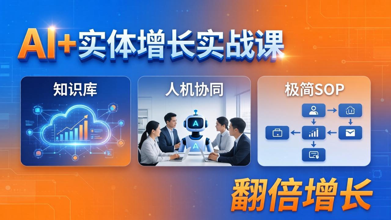 AI+实体增长实战课：知识库+人机协同+极简SOP，助力实体业务翻倍增长-米壳知道—知识分享平台