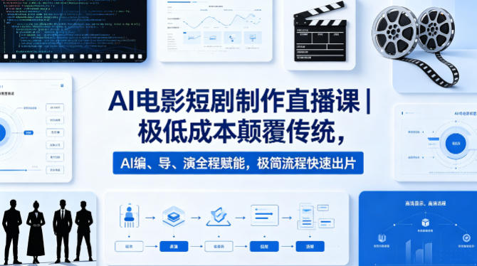 AI电影短剧制作直播课｜极低成本颠覆传统，AI编、导、演全程赋能，极简流程快速出片-米壳知道—知识分享平台