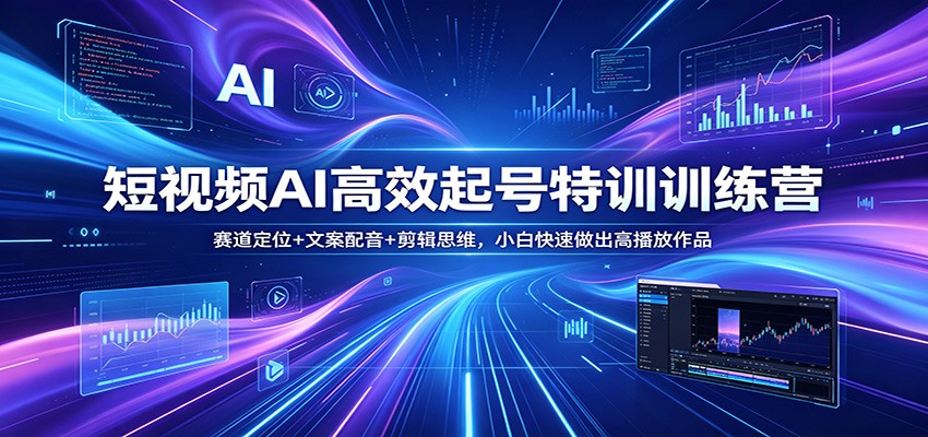 短视频AI高效起号特训训练营：赛道定位+文案配音+剪辑思维，小白快速做出高播放作品-米壳知道—知识分享平台