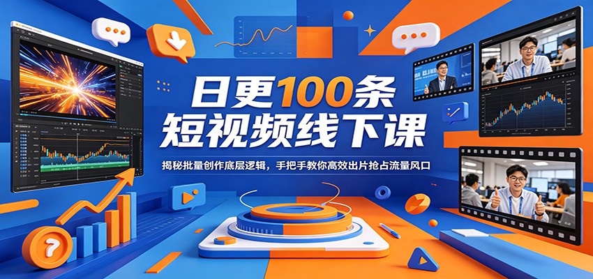 日更100条短视频线下课：揭秘批量创作底层逻辑，手把手教你高效出片抢占流量风口-米壳知道—知识分享平台