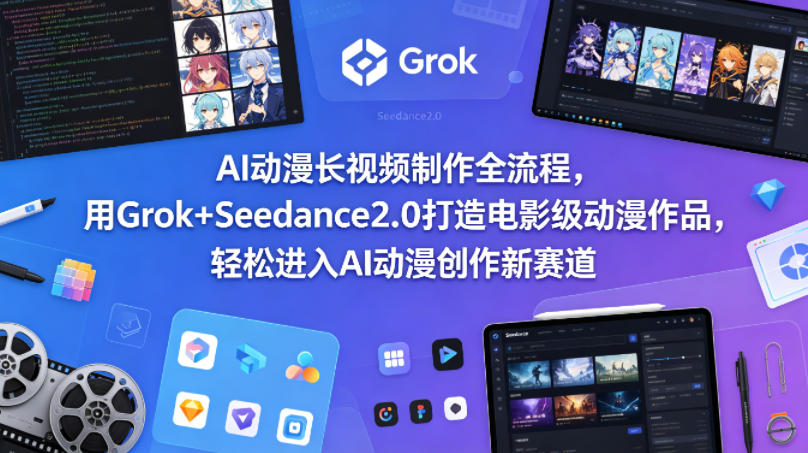 AI动漫长视频制作全流程，用Grok+Seedance2.0打造电影级动漫作品，轻松进入AI动漫创作新赛道-米壳知道—知识分享平台