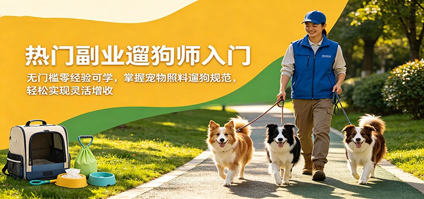 热门副业遛狗师入门，无门槛零经验可学，掌握宠物照料遛狗规范，轻松实现灵活增收-米壳知道—知识分享平台