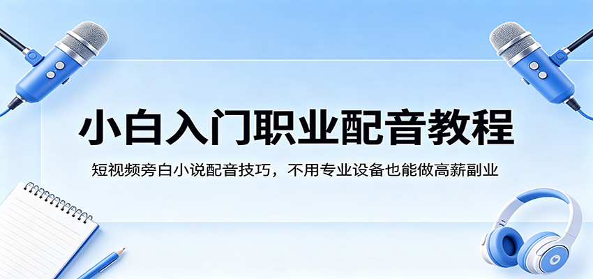 小白入门职业配音教程，短视频旁白小说配音技巧，不用专业设备也能做高薪副业-米壳知道—知识分享平台
